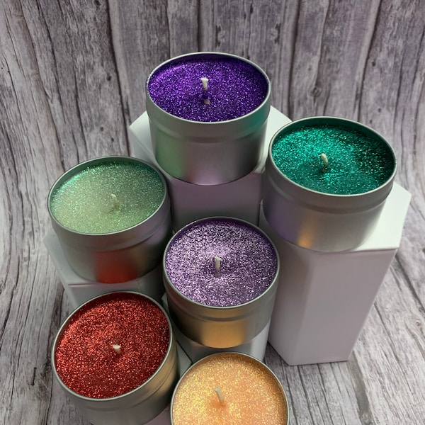 Glitter Candle Etsy