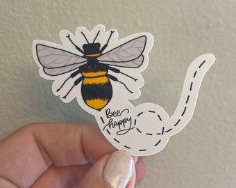 Bee Happy Vinyl Sticker, Gift