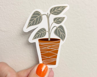 Potted Plant Vinyl Sticker, Gift