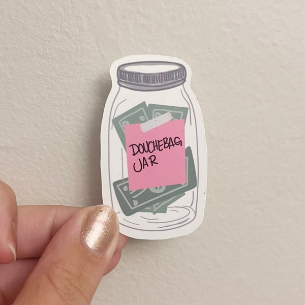 Douche Bag Jar Sticker, Gift