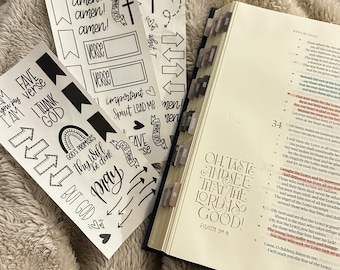 Transparent Bible Study Stickers: Doodle Style Journaling Stickers