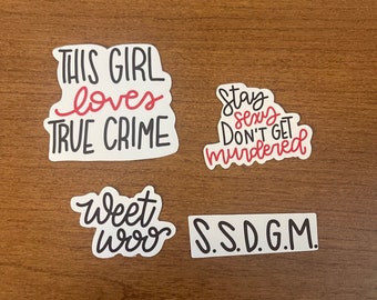 True Crime Sticker Pack of 4, Gift