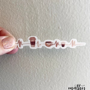 Coffee EKG Vinyl Sticker: Coffee Lover Decal