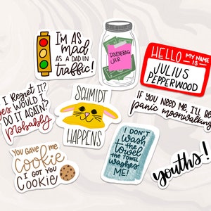 New Girl Stickers, New Girl TV Show, TV Show Stickers, Sitcom Stickers, Gift