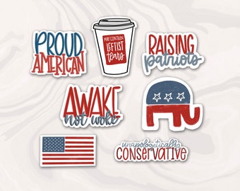 Conservative Sticker Set, Republican Decal Bundle, Political Stickers, Republican Gift, Gift