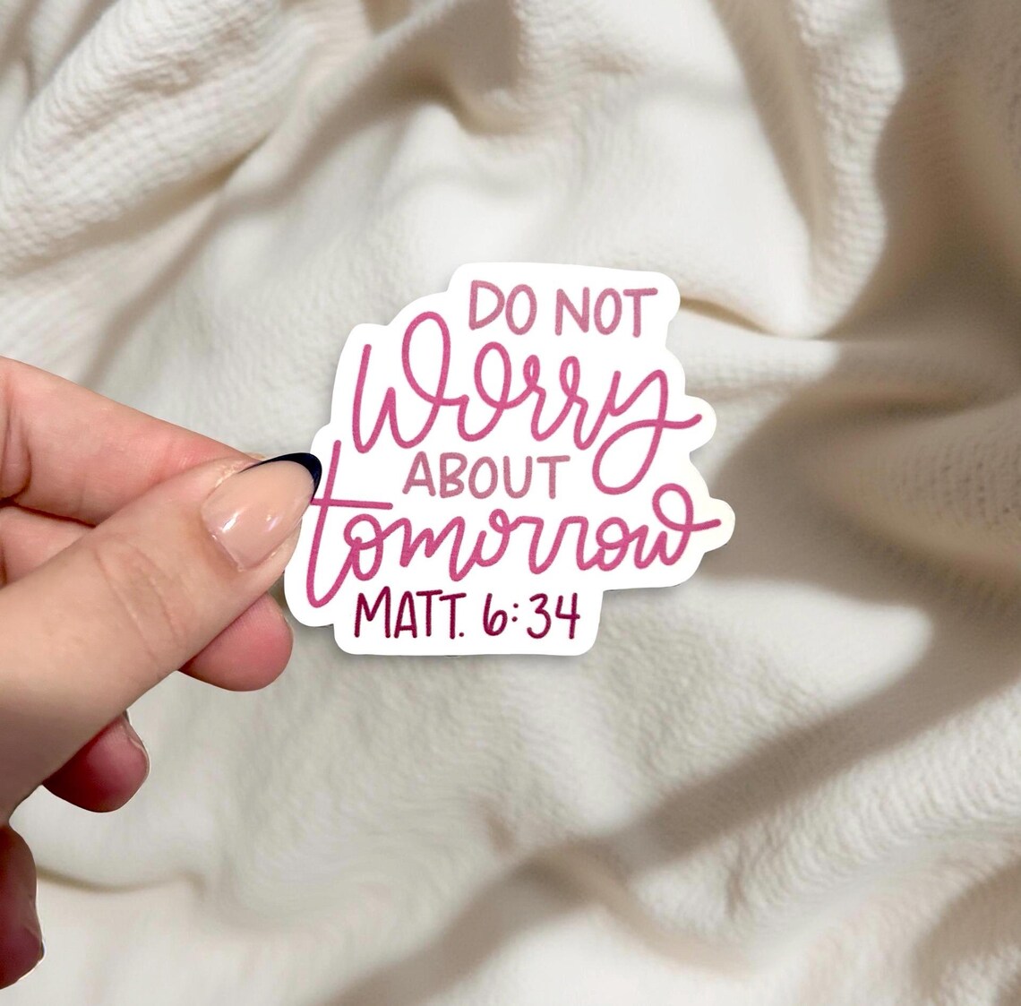 Do Not Worry About Tomorrow Sticker: Christian Bible Verse, Matthew 6 ...