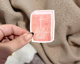 Holy Bible Sticker: Floral Christian Gift