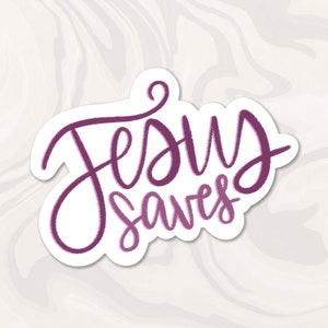 Jesus Saves Sticker: Waterproof Vinyl Christian Decal