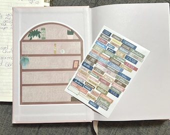 Bible Reading Tracker Bookshelf Sticker Set, Bible Recap Tool