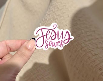 Jesus Saves Sticker: Waterproof Vinyl Christian Decal