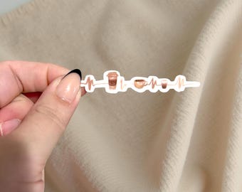 Autocollant ECG café, cadeau pour journal