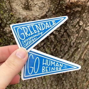 Greendale Community Pennants Stickers, Go Human Beings set, Community TV Show stickers, Gift