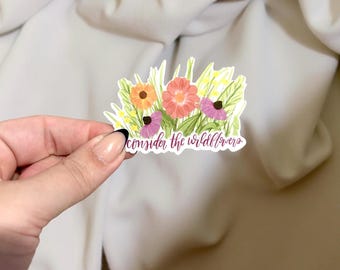Consider the Wildflowers Sticker, Christian Sticker Gift