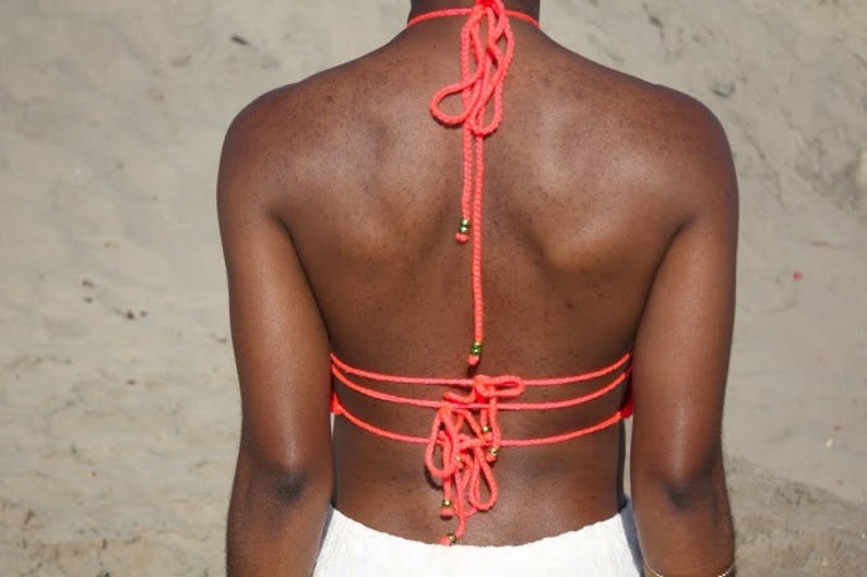 Harper Coral Crochet Halter