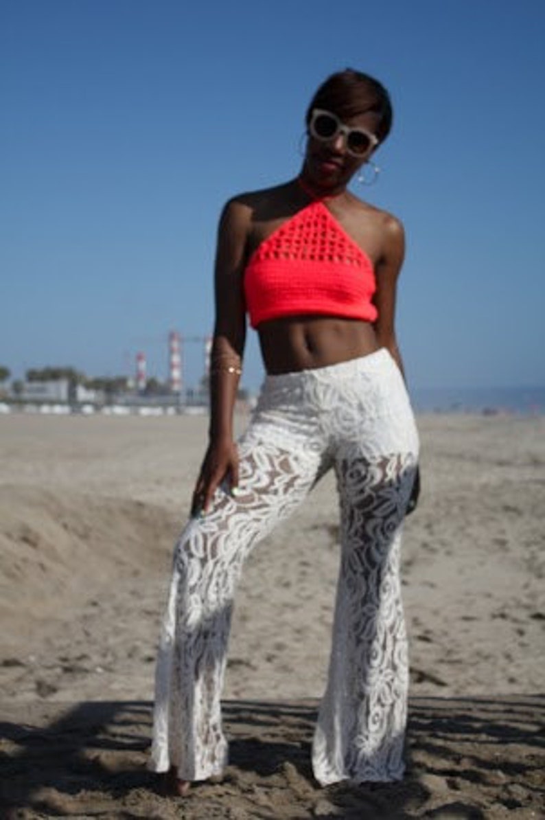 Harper Coral Crochet Halter