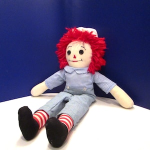 Vintage Raggedy Andy Doll: 20-Inch Handmade Stuffed Toy