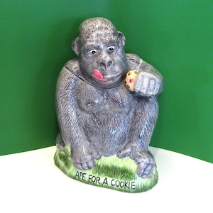 APE Cookie Jar, Tone World 1998&quot; Ape For A Cookie&quot;, Cookie Jar RARE Ape Cookie Jar,
