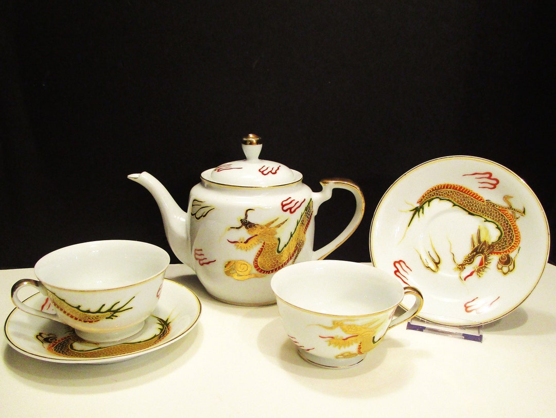 GOLD DRAGON 6 Piece Tea Set Japanese Dragonware Tea Coffee Etsy