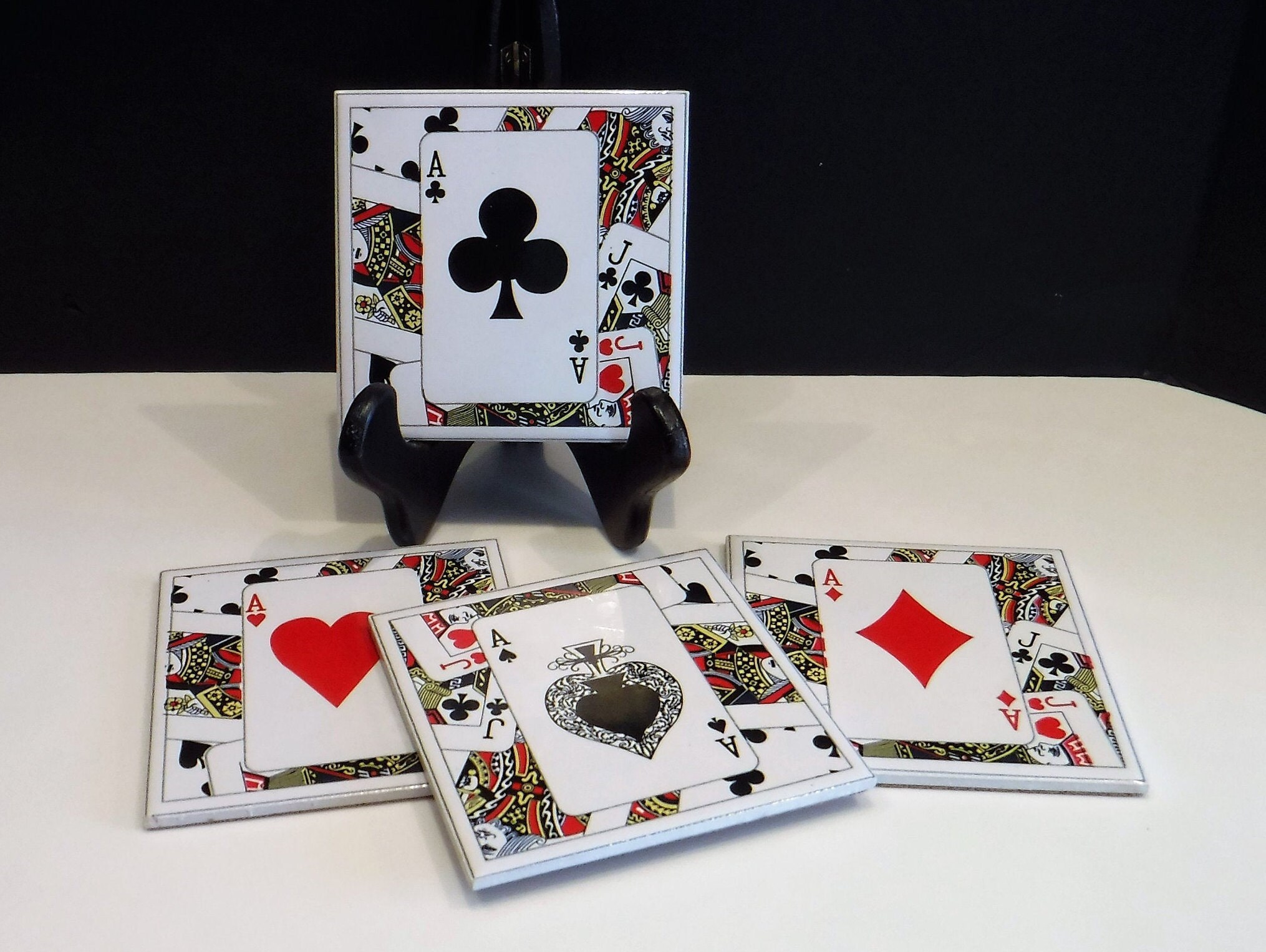 Poker Tile Coasters Suit of Cards Coasters Suit of Cards Etsy
