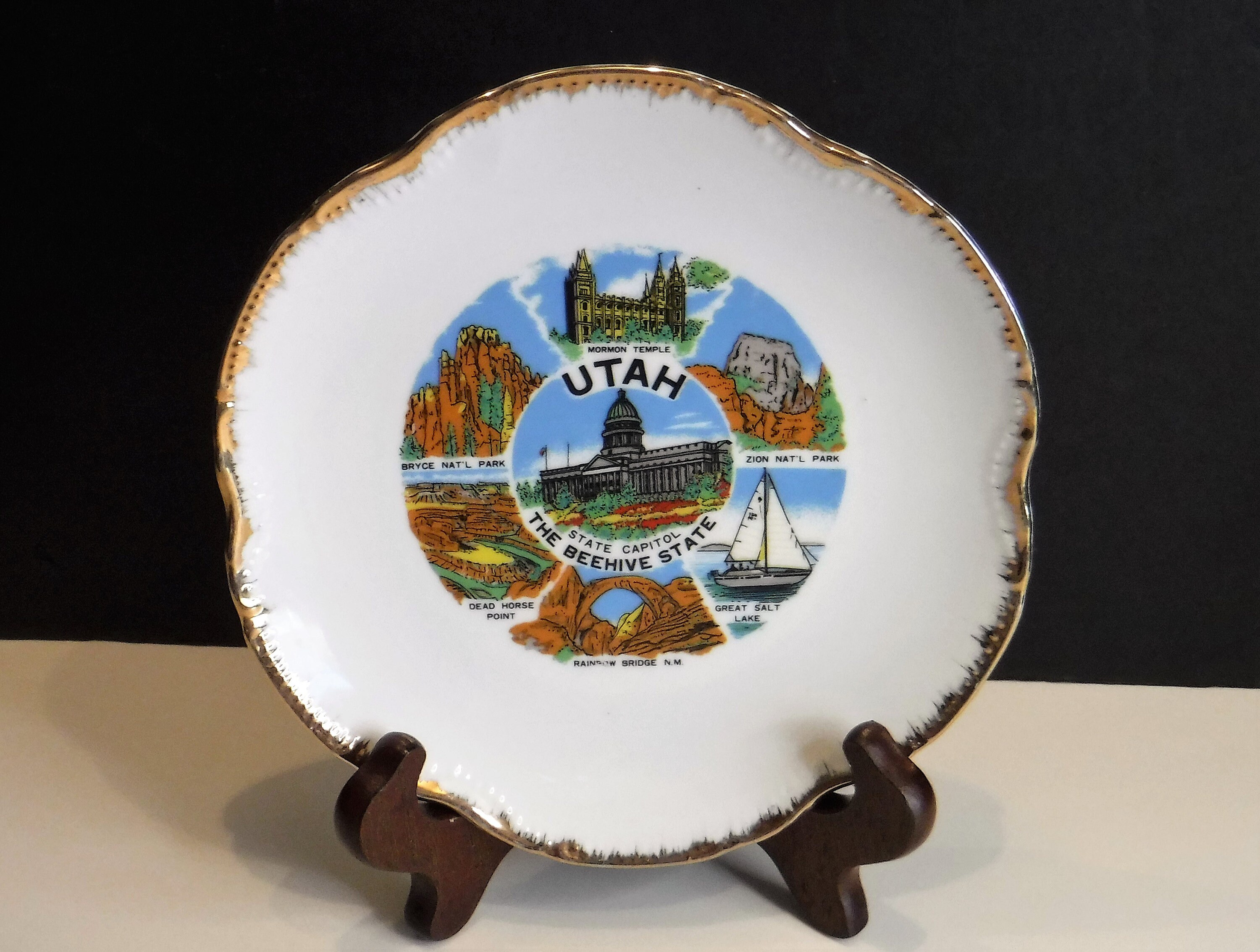 Utah Souvenir Plate Utah Road Trip Souvenir State 7 1/4 inch Etsy