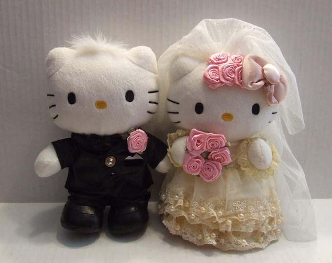 Wedding Cat Figurines Set – Bride & Groom Kitty Cake Topper, Resin Home Decor