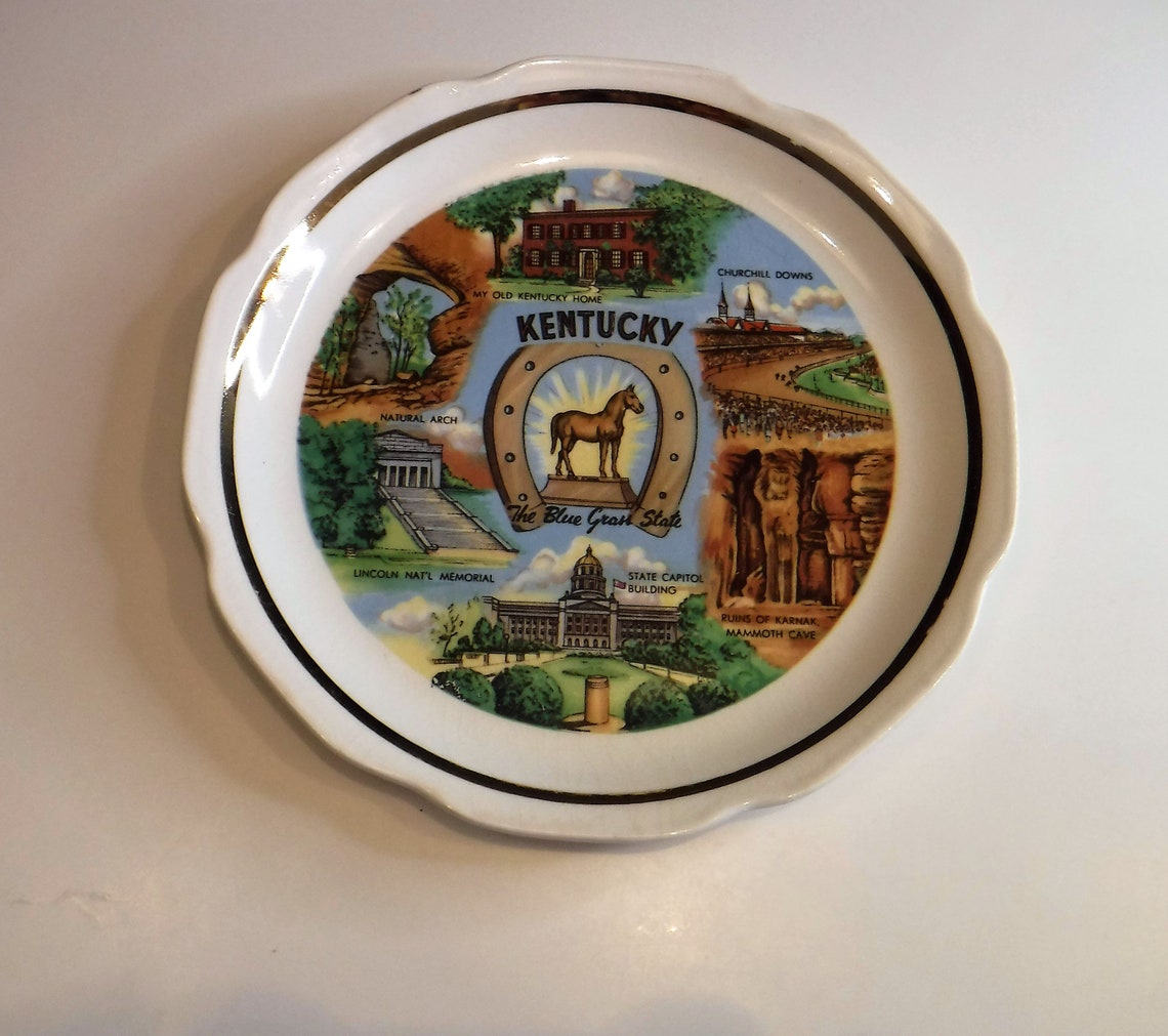 Kentucky State Plate Kentucky Horse Souvenir Plate Kentucky Etsy UK