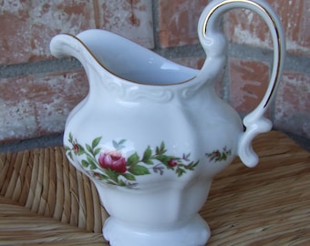 Vintage Johann Haviland Moss Rose Creamer: Fine China with Gold Trim