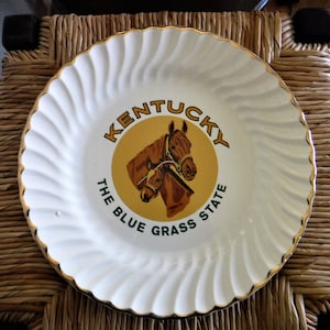 Kentucky State Plate, FREE SHIPPING, Kentucky Horse Souvenir Decorative Plate, Kentucky Travel Souvenir The Bluegrass State Decorative Plate