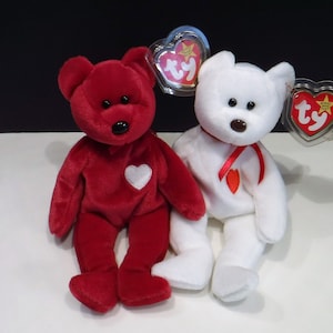 Rare Valentino and Valentina Ty Beanie Babies Pair - 1993 Collectible