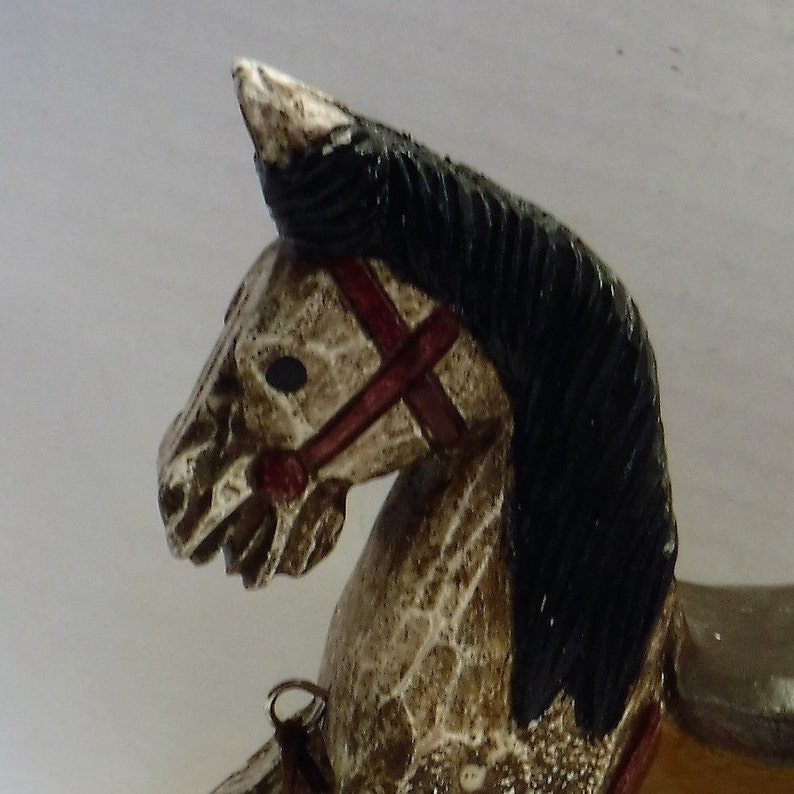 Vintage Horse Toy Decor Wood Toy Decor Horse On Wheels Vintage Pull Horse Toy Push Toy Horse Decor Rolling Horse Toy Wooden Horse