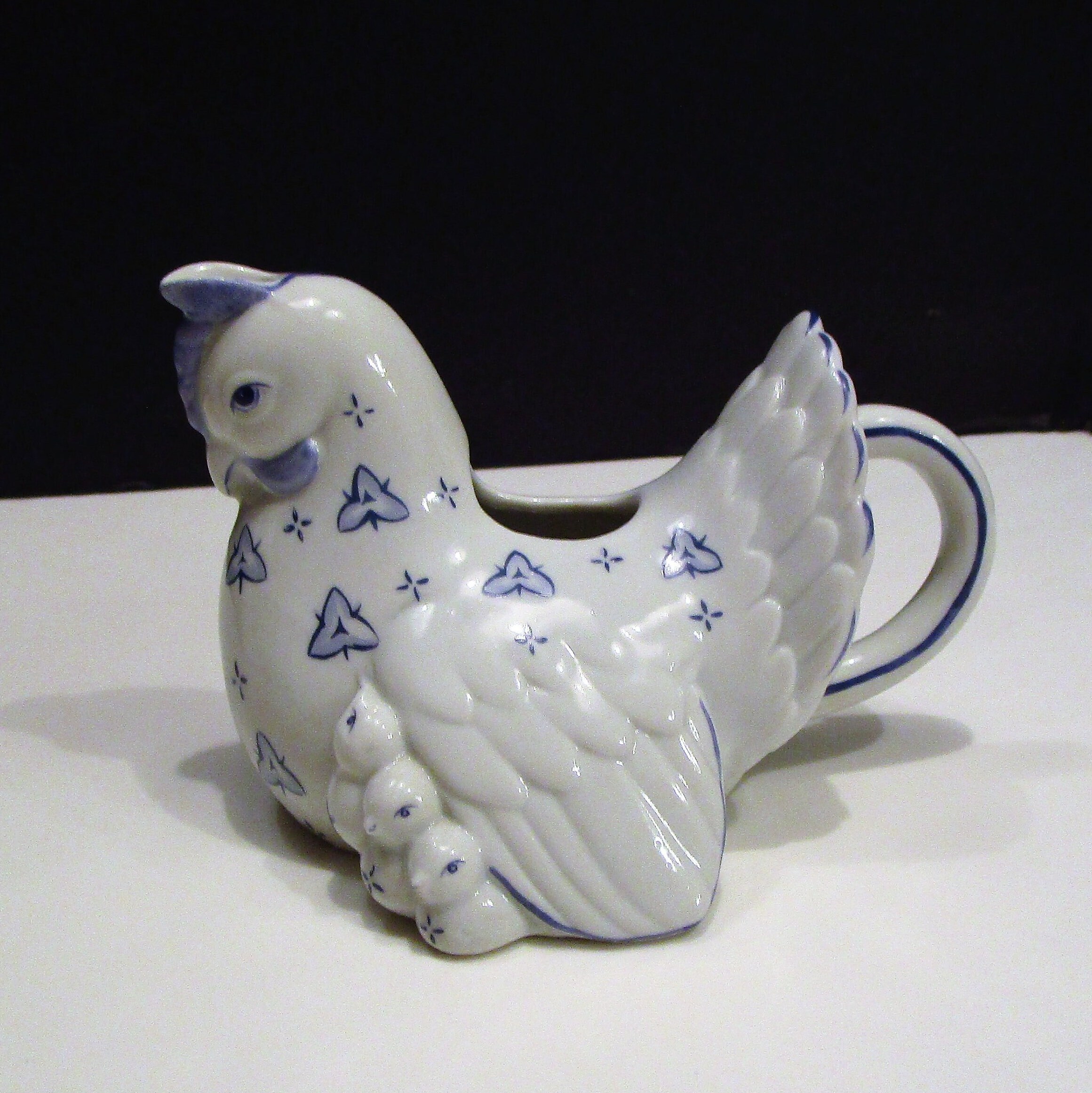 Franklin Mint Hen Creamer: Blue White Country Friends, 1986 - Etsy
