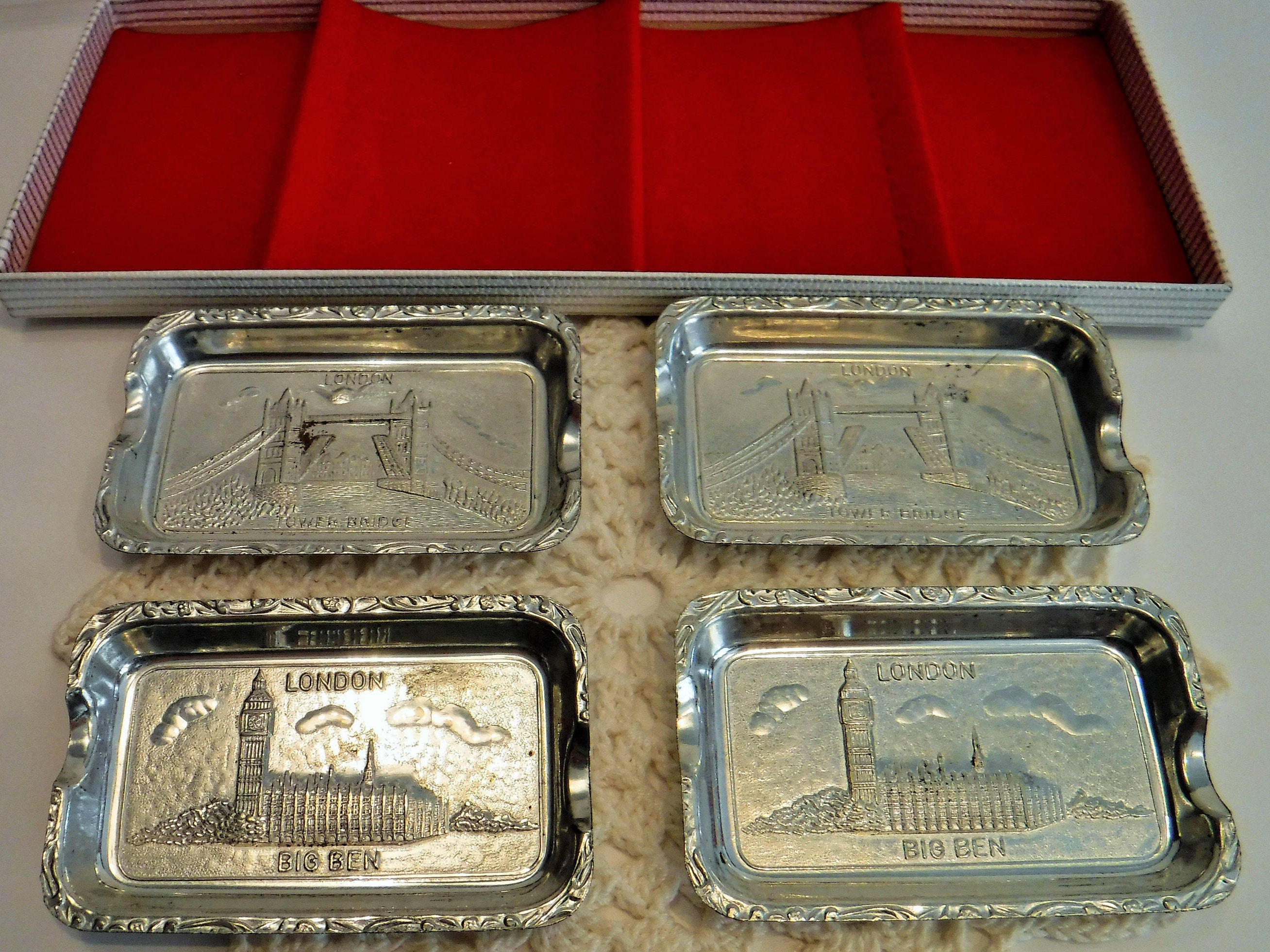 London Souvenir Ashtrays Vintage Metal Ashtray Set of 4 Etsy