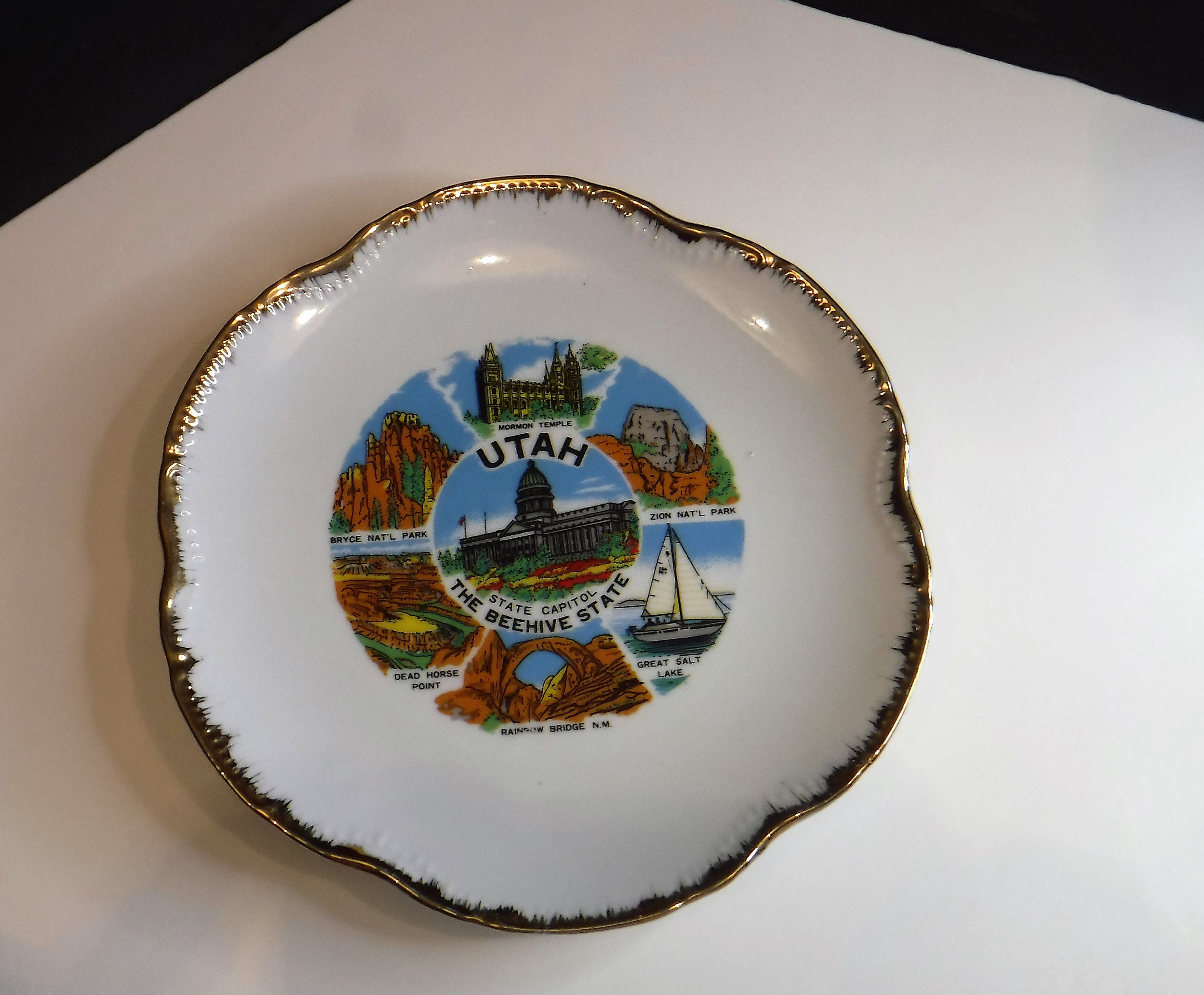 Utah Souvenir Plate Utah Road Trip Souvenir State 7 1/4 inch Etsy