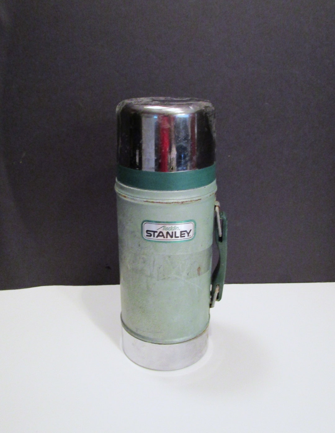 Aladdin Stanley Thermos, Aladdin Stanley 24 Oz Green Metal Thermos, Aladdin Stanley Thermos With