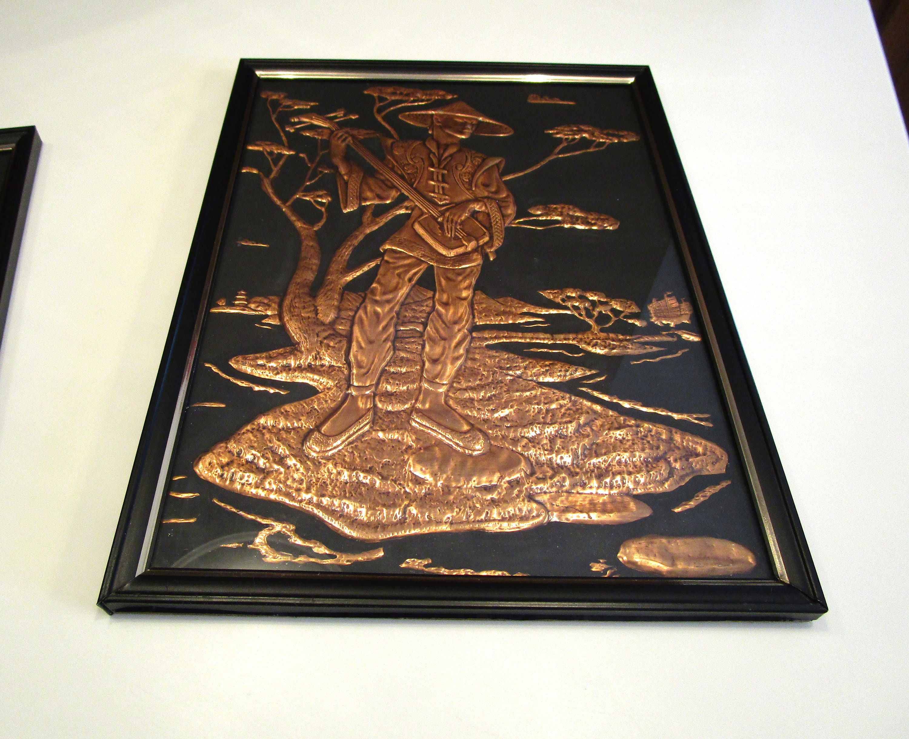 1950s MCM Copper Embossed Oriental Man Wall Art - Etsy