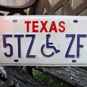 Texas License Plate Handicapped, Texas License Plate, Texas Handicapped License Plate, Lone Star State Wall Decor, Man Cave Decor Craft Item