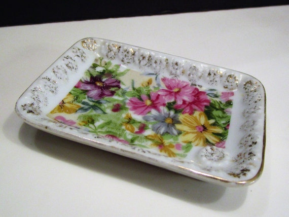 Trinket Dish, Sink Bedside Ring Dish, Floral  Tri… - image 7