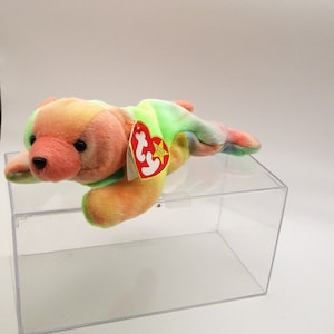 RARE Retired TY Beanie Baby &quot;Sammy&quot; Tie-Dye Bear with Hard Case
