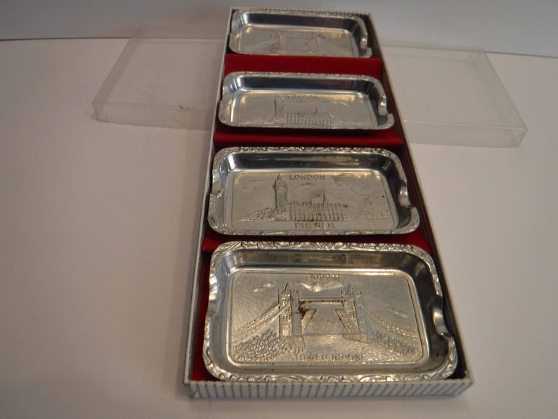 London Souvenir Ashtrays Vintage Metal Ashtray Set of 4 Etsy