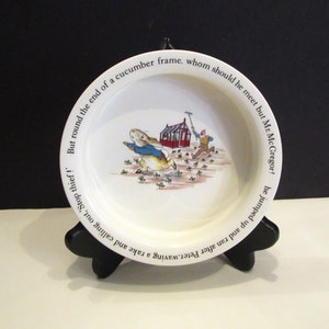 Wedgwood Peter Rabbit Bowl, Wedgwood Bowl Peter Rabbit Beatrix Potter Mr. McGregor pap Engeland porselein, VTG Beatrix Potter Bowl, MER