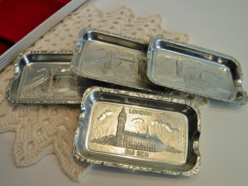 London Souvenir Ashtrays Vintage Metal Ashtray Set of 4 Etsy