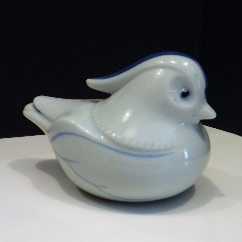 Blue and White Porcelain Bird Porcelain White Bird Japan Etsy