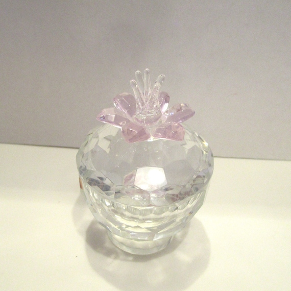 Crystal Ring Holder Box, Crystal Jeweled Box, Cry… - image 1