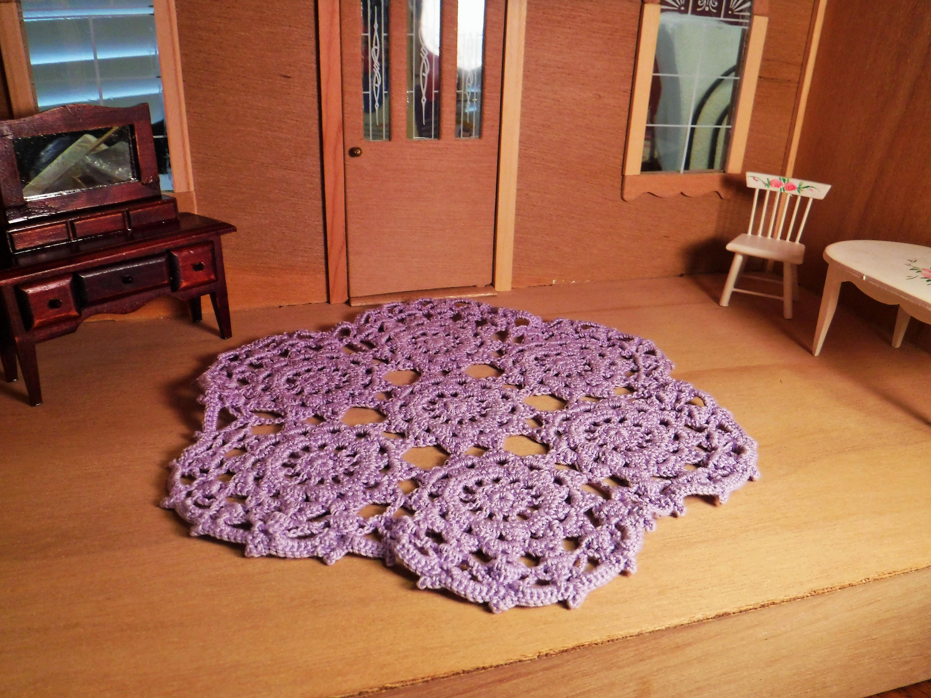 Crochet Rug Doilies Crochet Dollhouse Rug Mini Crochet Rug Etsy