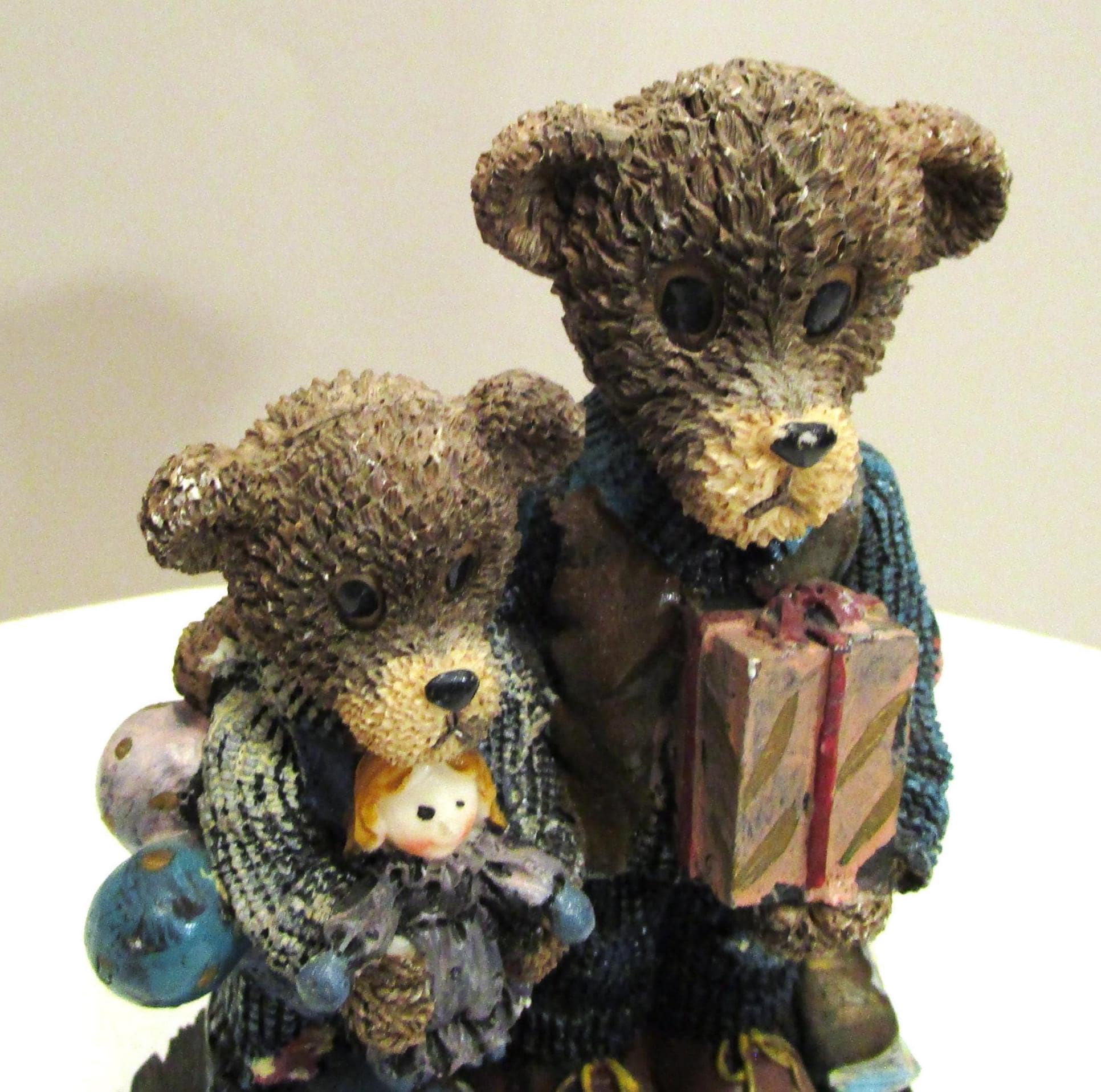 父と息子のクマの置物：ヴィンテージのコレクターズ彫刻 - Etsy 日本