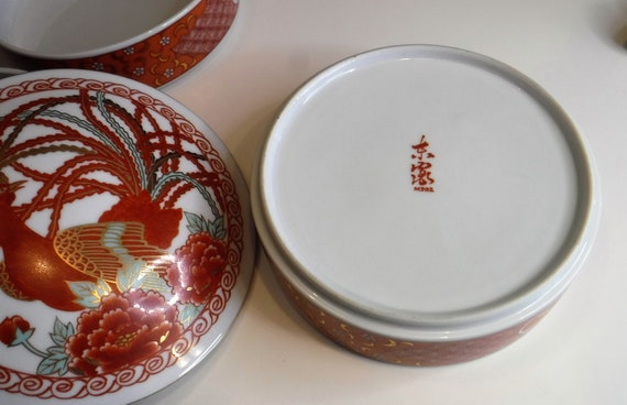 3 Tier Colorful Asian Porcelain Jewelry Trinket B… - image 5