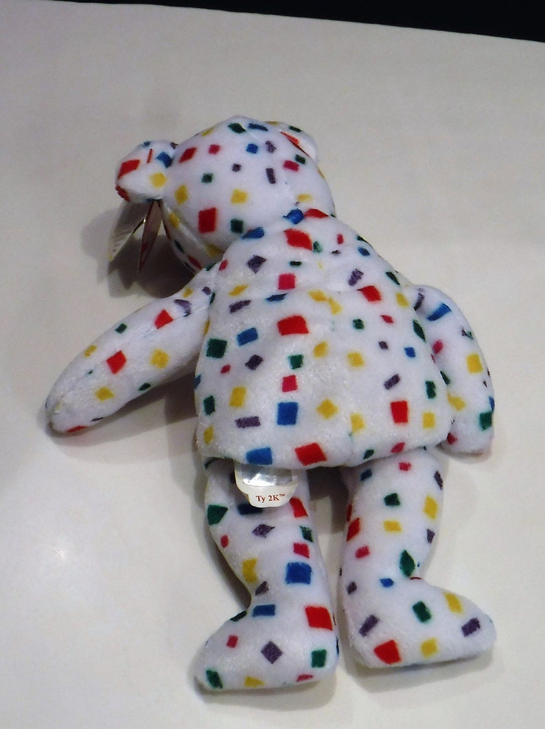 Y2K Ty Beanie Babies Confetti Bear TY 2K Rare Beanie Baby Etsy