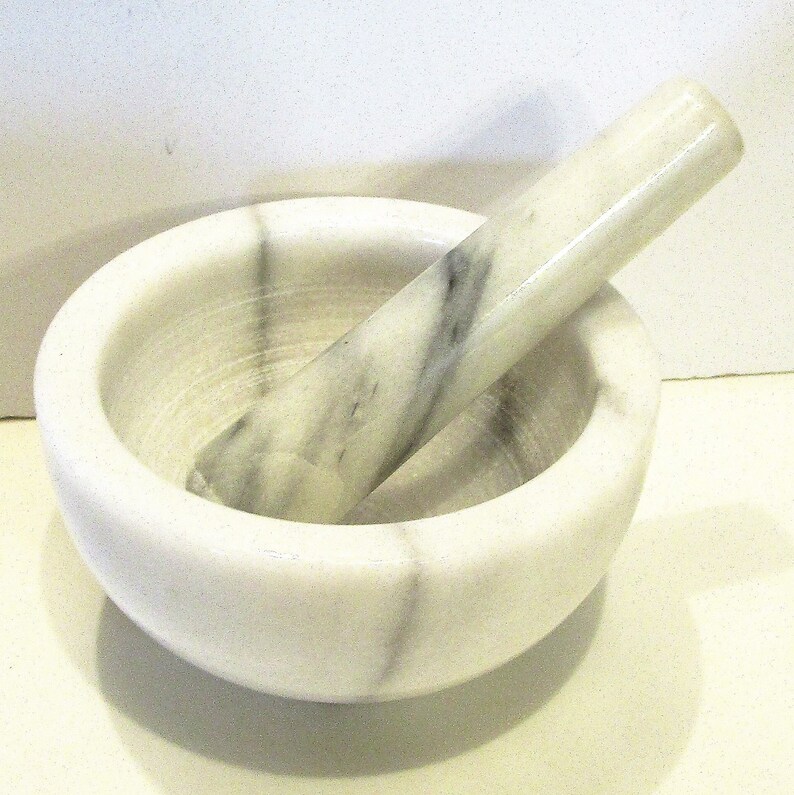 White Marble Mortar and Pestle Kit Mortar and Pestle With Etsy