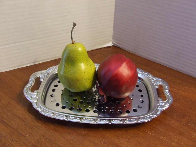 Vintage Metal Snack Tray Individual Serving Trays Stainless Etsy