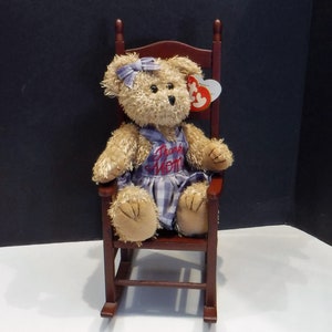 Ty Thanks Mom Bear, Ty Beanie Baby Wood Rocker, Thanks MOM, Ty Attic Treasures Mom &quot;Thanks Mom&quot;  Bear, Ty Mommy All you need is Love